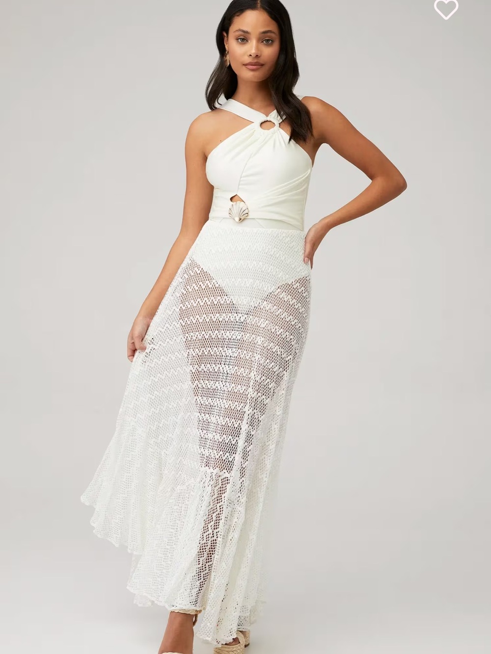 PatBO Asymmetric Netted Besch Dress $725 retail